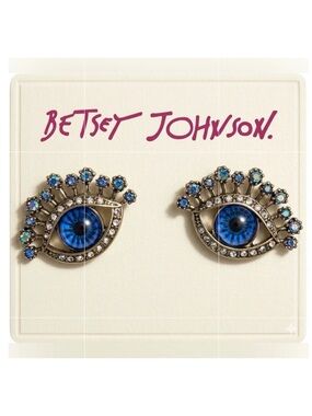Betsey Johnson Evil Eye Crystal Stud Earrings - NWT